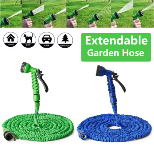 Expandable & Flexible Garden Water Hose w Spray Nozzle 25, 50,